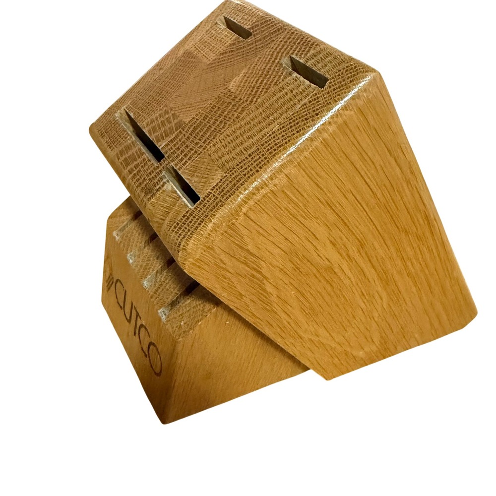 Cutco Oak Wood Knife Block 8 Slot Kitchen Cutlery Storage Organizer - Picture 4 of 9